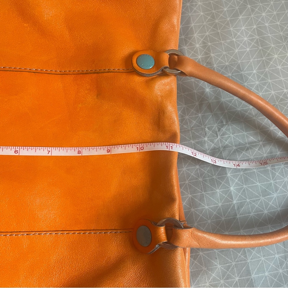GABS Italian Leather Convertible Tote Orange Teal - Picture 13 of 14